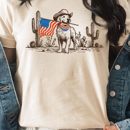 American Cowboy Dog Graphic Plus Tee