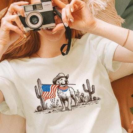 American Cowboy Dog Graphic Plus Tee