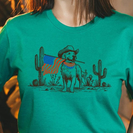 American Cowboy Dog Graphic Plus Tee