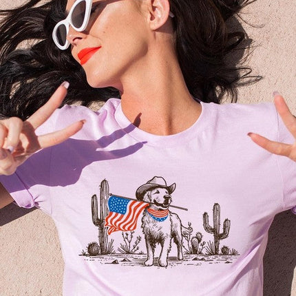 American Cowboy Dog Graphic Plus Tee