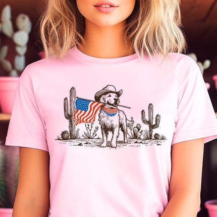American Cowboy Dog Graphic Plus Tee