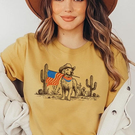 American Cowboy Dog Graphic Plus Tee