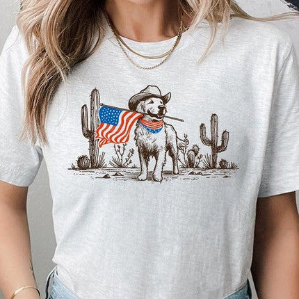 American Cowboy Dog Graphic Plus Tee
