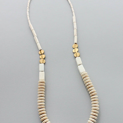 White magnesite long necklace
