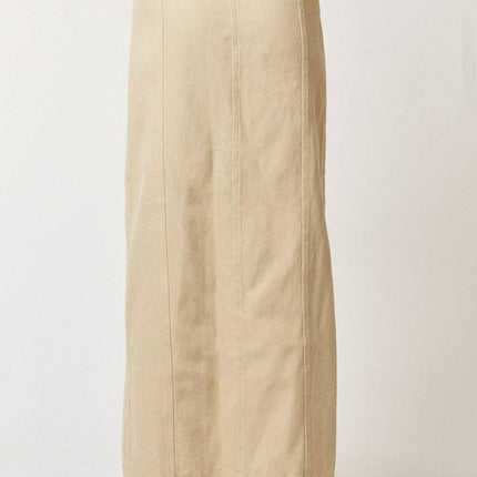 Khaki Skirt w/ Front Slit