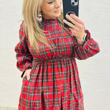 Red Plaid Holiday Dress