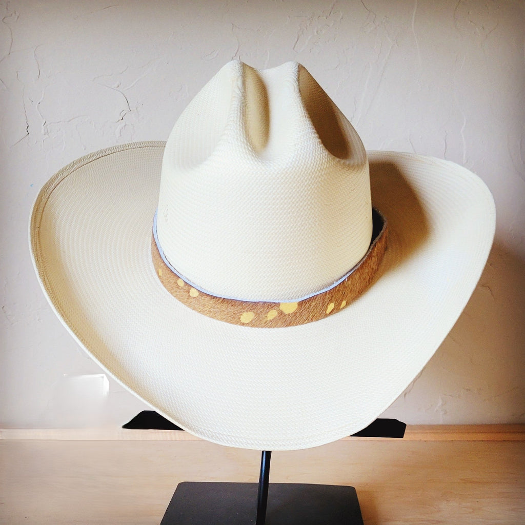 **Tan Metallic Leather Hat Band Only 984b