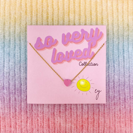So Very Loved Heart Necklace: White