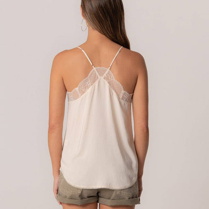 Lovestitch Lace Trim Slip Cami: Vanilla