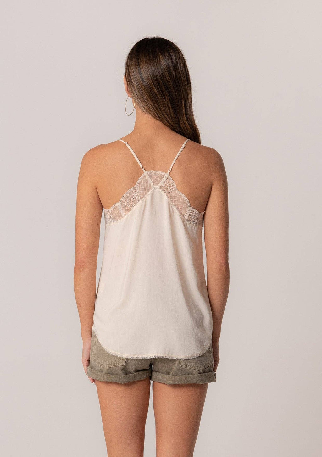 Lovestitch Lace Trim Slip Cami: Vanilla