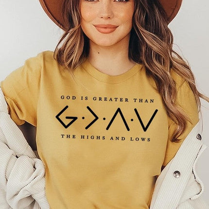 God is Greater Than Graphic Plus Tee