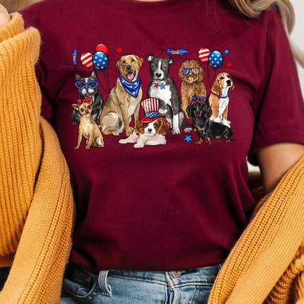 4th of July dogs Graphic Plus Tee