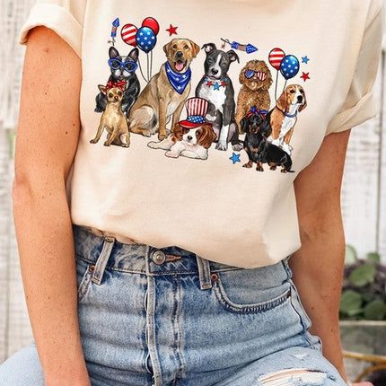 4th of July dogs Graphic Plus Tee
