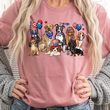 4th of July dogs Graphic Plus Tee