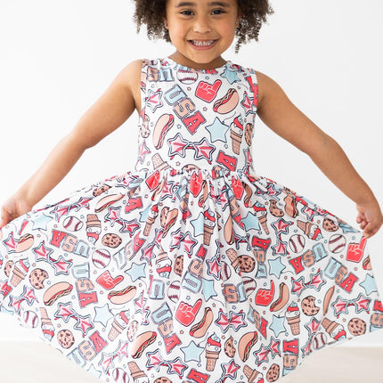 Red, White & BBQ Tank Twirl Dress