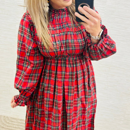 Red Plaid Holiday Dress