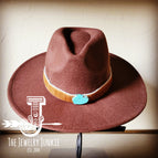 Brown Hair-on-Hide w/ Turquoise Slab