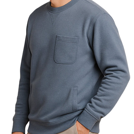 Mens 3-Pocket Fleece Sweatshirt with Raglan Seams, Chest Pocket and Tagless Neck