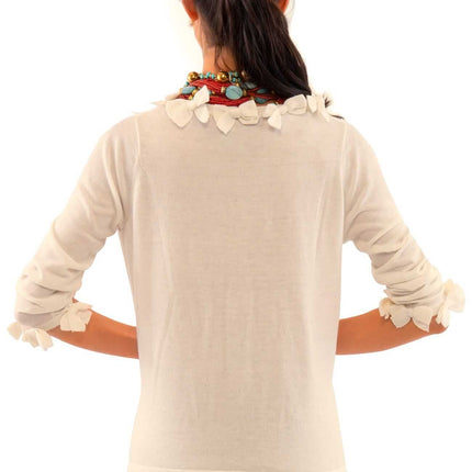 Navy Bow Trimmed Cardigan