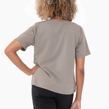 Cotton Blend V-Neck Tee: White