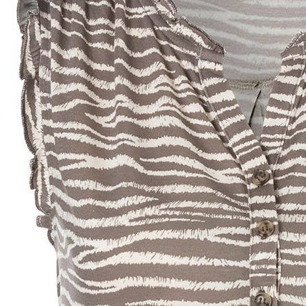 Zebra Ruffle Detail Tank