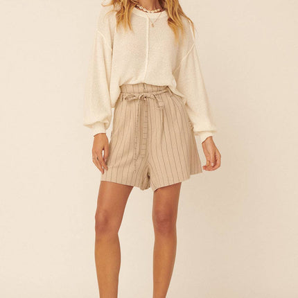 Solid Textured Knit Loose Sweater