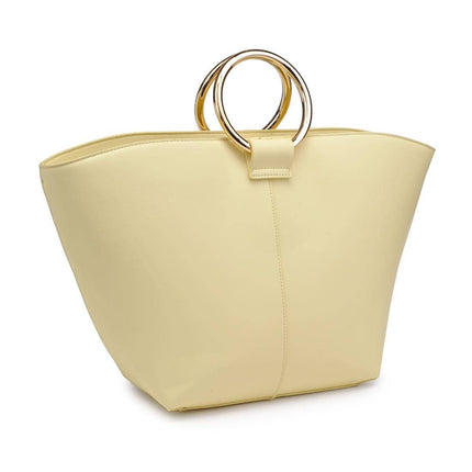 Black Luxe Tote with Gold Handle