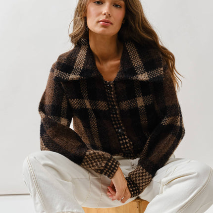 Plaid Button Up Sweater