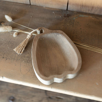 Carved Wood Pumpkin Dish