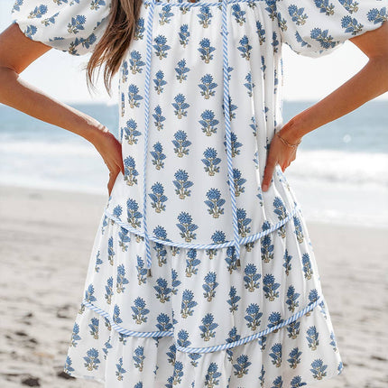 Blue & White Summer Mini Dress