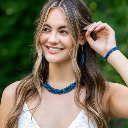 Beaded Multi-Strand Bib Necklace