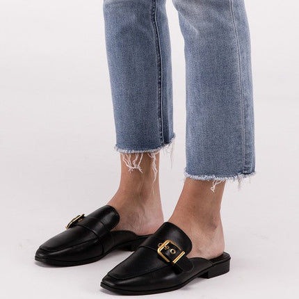 Chantal-S Buckle Backless Slides Loafer Shoes