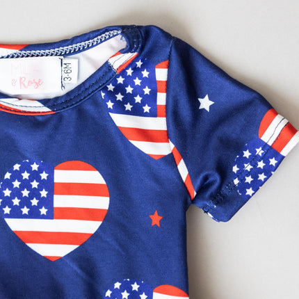 I Heart the USA S/S Twirl Bodysuit