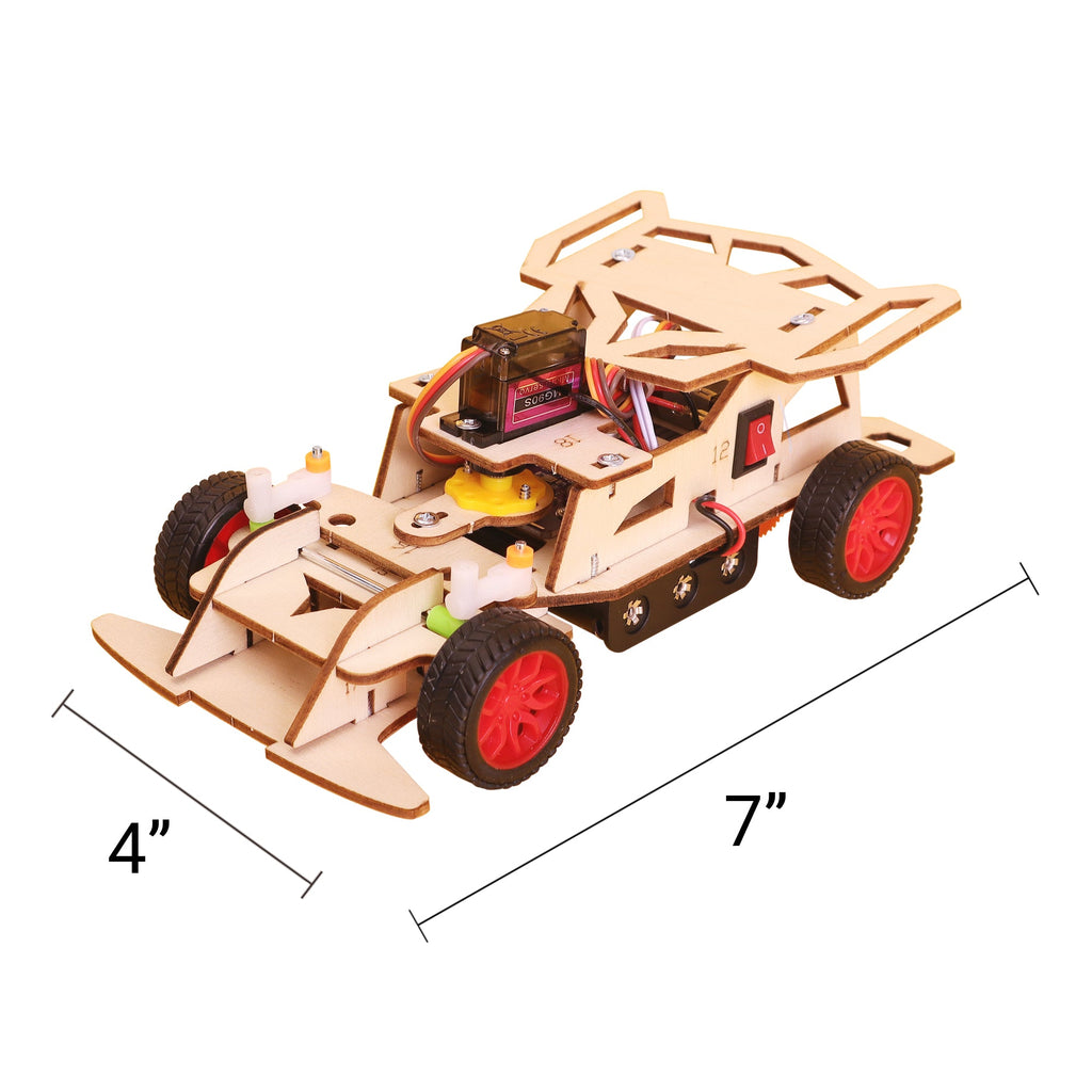 Steering Remote-Controlled Car DIY Kit, Educational STEM Toy