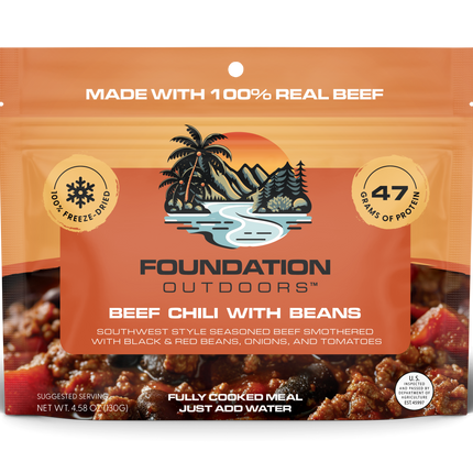 FOUNDATION Outdoors Beef Chili with Beans Meal