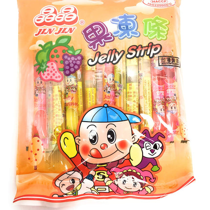 Jin Jin - Jelly Strip (Jelly Filled Straws in Assorted Flavors) - Net Wt. 14.1 Oz.