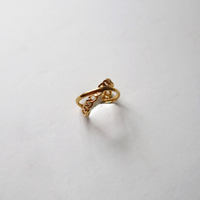 Linked Crossover Ring | Adjustable Ring