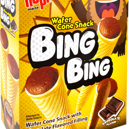 Hapi Bing Bing Cone Snack - Crispy Wafer Cones with Strawberry Cream Filling (2.5 oz)