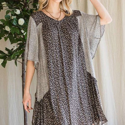 FLORAL PRINT RUFFLE DRESS