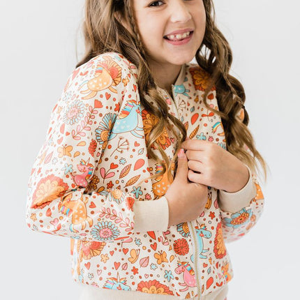 Retro Unicorns Satin Jacket