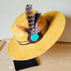 Turkey Feather with Blue Turquoise Slab