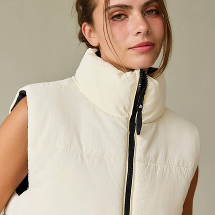 Reversible Cropped Puffer Vest