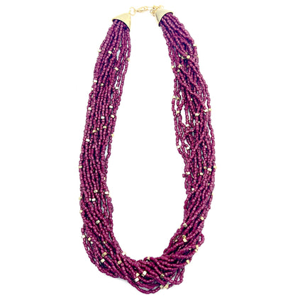 Beaded Multi-Strand Bib Necklace