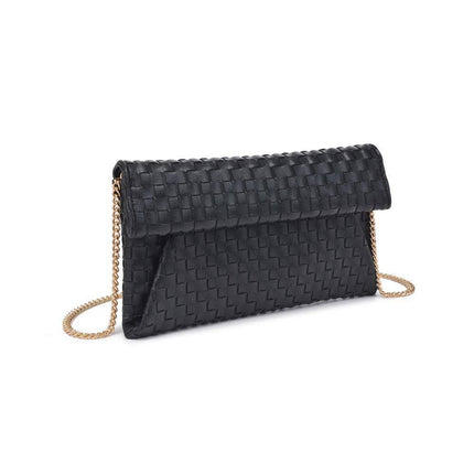 Wine Color Woven Clutch