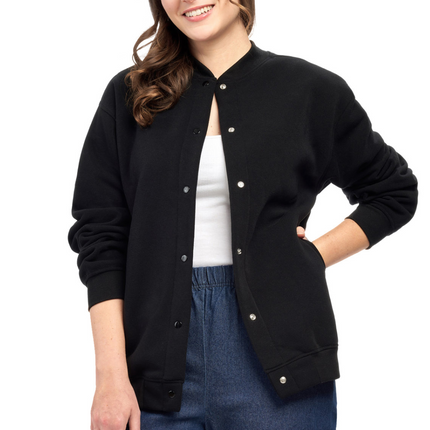 Womens Snap Up Jacket - Soft, Fleecy Lining for Three-Season Comfort
