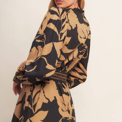 Printed Woven Midi Dress