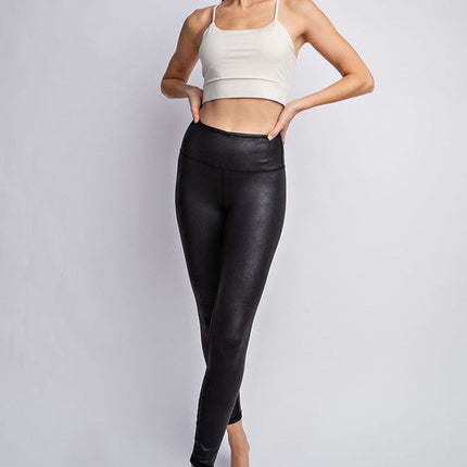 PU Chintz Full-Length Leggings