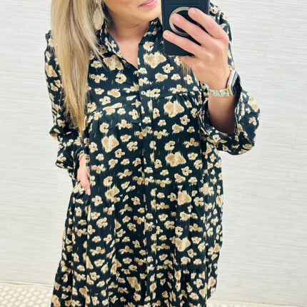 Abstract Tiered Dress