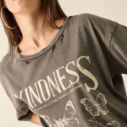 Kindness Butterfly Mineral Wash Graphic Tee