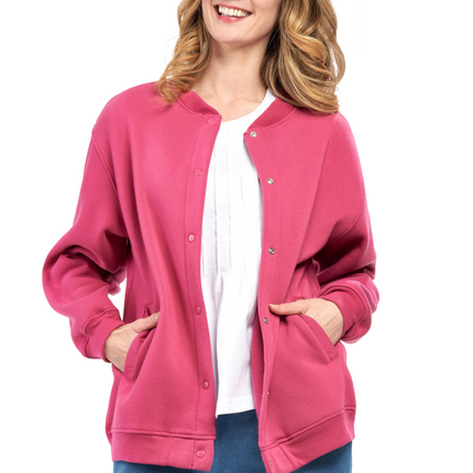 Womens Snap Up Jacket - Soft, Fleecy Lining for Three-Season Comfort
